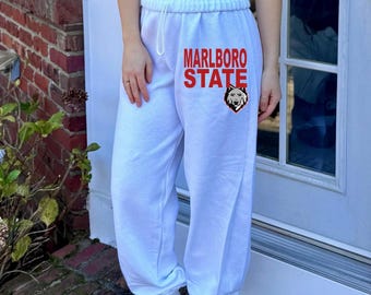 Custom College Apparel School Name and Logo Sweatpants, Bed Decorating Gift, Tailgate Apparel, Loungewear, Football, Commitment, Pants