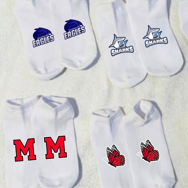 Custom College, Team, Camp, Company Logo or Your Custom Image, Socks, College Gift, Dorm Gift, College Commitment, Camp Gift