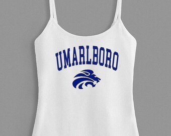 Custom College Apparel, Company, Team, School, Varsity Longer Skinny Strap Tank Top, Custom Tank Top, College Merch, Bed Party, Game Day