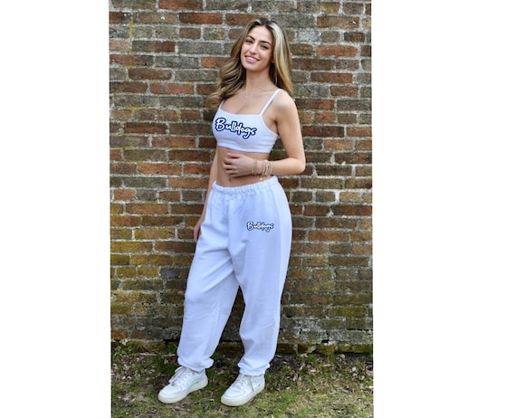Custom College. Team Camp Company Apparel Bralette and Sweatpants Set Tailgate Apparel Commitment Gift Bed Party Trendy Loungewear Etsy