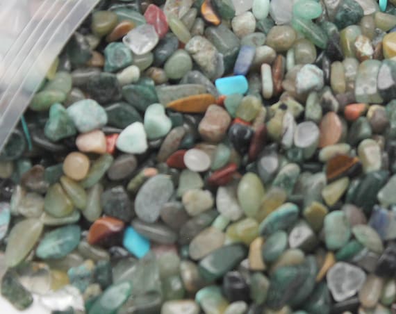 Small Glossy Tumbled Stone Mix - Amazonite, Red Quartz, Green Quartz .25- .5 inch in size Perfect for Resin Casting and Crystal Healing