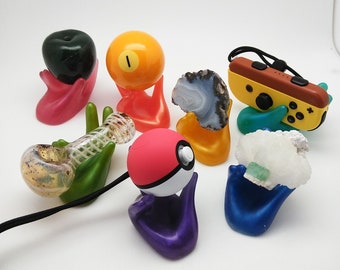 Spheres Minerals With Vegetables! Display Stand Maruchan Ramen Noodle Hand Stand Holds Items for Display Crystals Glass Pipes
