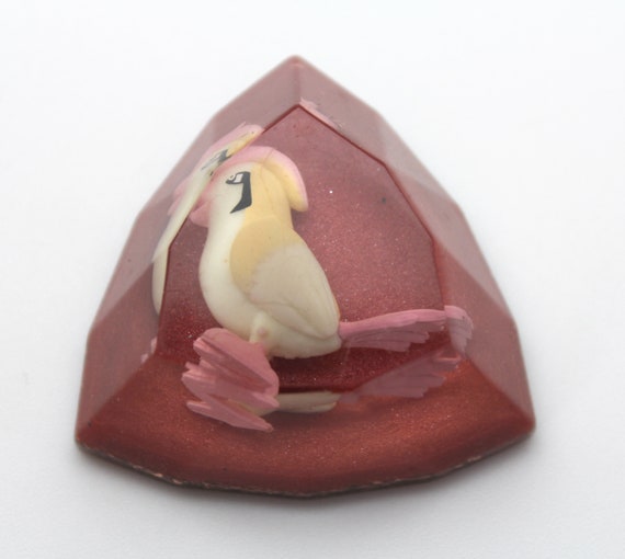Mighty Pidgeotto Pokemon Gen 1 Kanto Landscape Gem Desktop Display Piece PoGo - Evolved Pidgey! - Chirp! Flying Poke on Red Mica Background