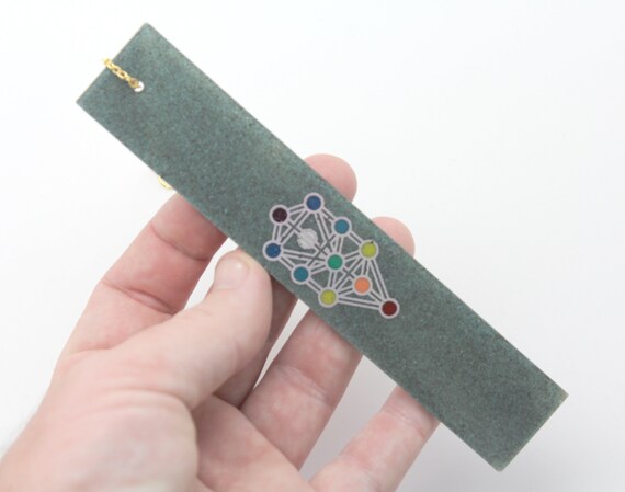 Crushed Turquoise Tree of Life Bookmark - Wall Hanging 6 Inch Long 1 Inch Wide - Interesting Conversation Piece