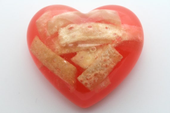 Won Ton Noodles in Sweet and Sour Sauce - Chinese Restaurant Heart - Crunchy Noodles in Sauce - Appetizer Heart 2.25 inch