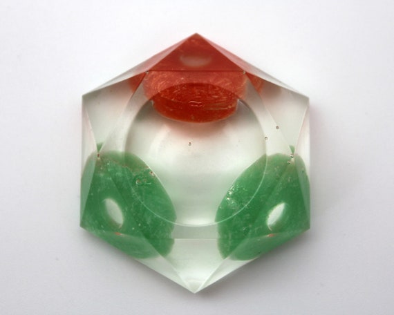 Life Savers Orange and Green - Holds Items for Display - Crystal Ball Unique Food Oddity Candy Resin Creation Base for Decoration