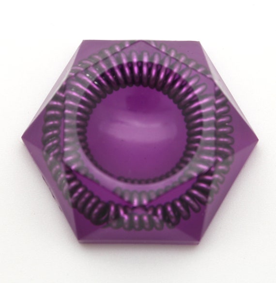 2.25 inch Display Stand with RICH purple color and purple coil - High Quality OOaK for Crystal Clusters and Spheres