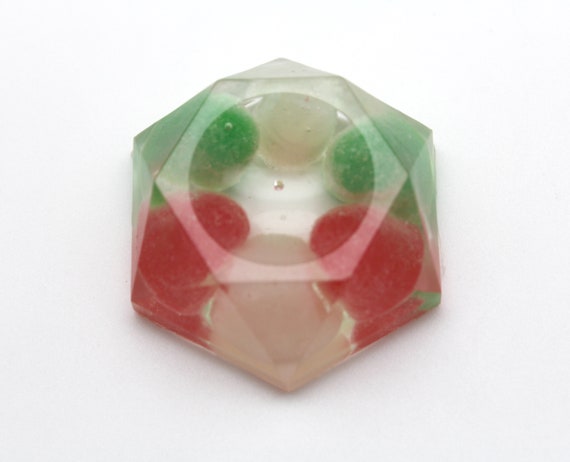 Gum Drops Red White and Green - Holds Items for Display Crystal Ball Unique Food Oddity Breakfast Cereal Resin Creation Base for Decoration