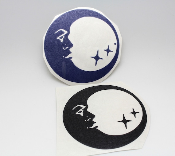 3.75 Inch Vintage Style Man of the Moon with Stars - Lunar Spirit, Perfect for Laptop, Car Window, Easy to Peel and Stick!