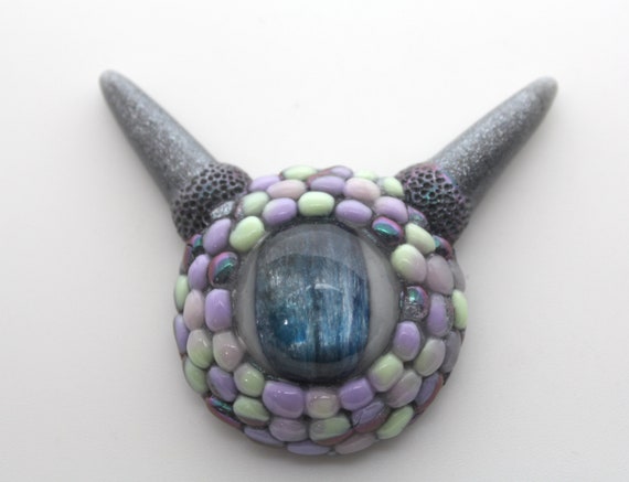 Monster Eye Refrigerator Magnet - Kyanite Eye! Colorful and Hand Painted Strong Magnet 2.5 x 2 inch Super Fun Conversation Piece