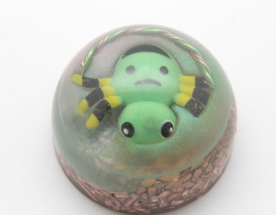 Spinarak Spider Pokemon Gen 2 Johto Half Dome Desktop Display Piece PoGo - Evolves to Ariados - Quartz, Mica, Glow in the Dark