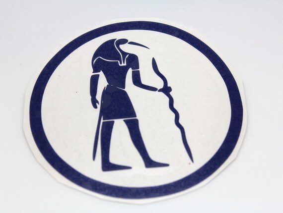 3.75 Inch Thoth Egyptian God of Wisdom - Shake off that writer's block! Blue or Black Sticks on Laptop, Car Window, Household Inspiration