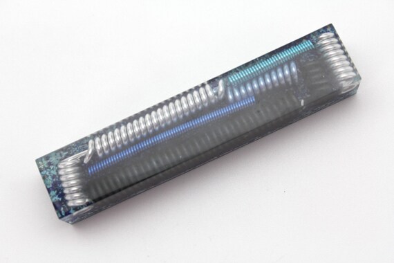 Spectrum Harmonizer Blues and Blacks, Coils and Coils, Turquoise and Azurite Natural Style! Fun Rod of Color 3.75 Inch long