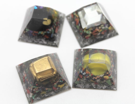Electrical Magnetic Field Blockers - Glass, Iron, Magnet, Mirror - Four 1.3 inch Flat Top Full of Fun Natural Electric Insulators Gift Item