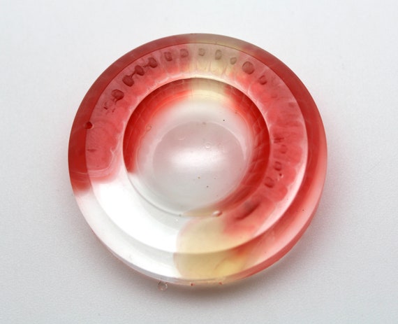 Gummy Worm Display Stand - Real Red and Clear Gelatin Candy Treat - For Spheres and Crystals One of a Kind Unique