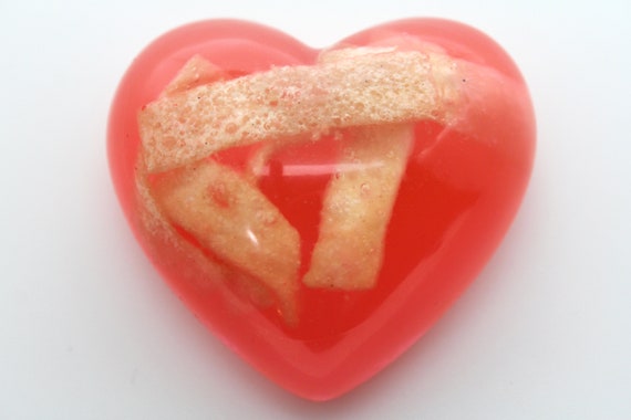 Won Ton Noodles in Sweet and Sour Sauce - Chinese Restaurant Heart - Crunchy Noodles in Sauce - Appetizer Heart 2.25 inch