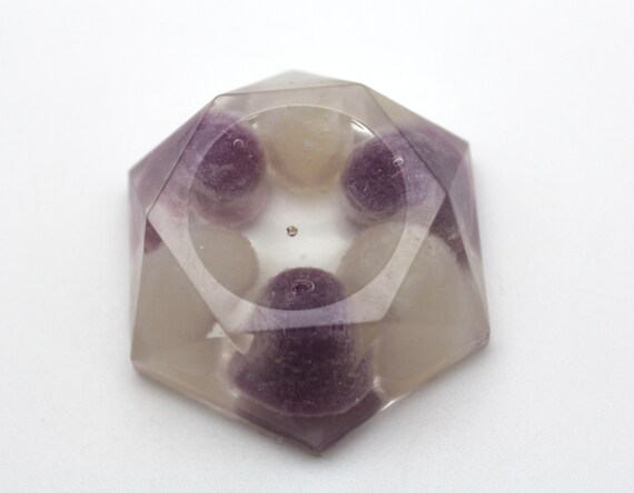 Gum Drops Purple and White - Holds Items for Display - Crystal Ball Unique Food Oddity Breakfast Cereal Resin Creation Base for Decoration