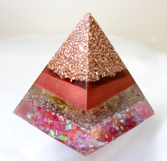 Big 3 5 Inch Orgone Generator Pyramid Copper Rutilated Etsy