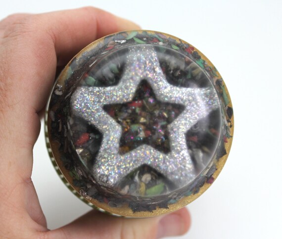 Diamond Star EMF Blocking Insulating 3.75 Inch Insulation, Moonstone, Serpentine Desktop 5G Field Dampener - Molded After Antique Insulator
