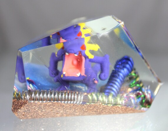 Pokemon Exploud Orgone Landscape Gem Desktop Display Piece PoGo - Knocking Down Coils with it's LOUD SCREAMS! Gen 3 Evolved Loudred