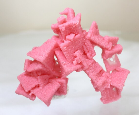 Resin Cast Copy of Halite Salt Specimen - Perfect for HUMID Climates! Made from my Favorite Crystal - Bright Pink Plastic 4.5 Inch