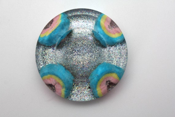 Forever Rainbows! Lucky Charms and Rainbow Glitter Display Stand For Spheres and Crystals One of a Kind Unique Bold Color!