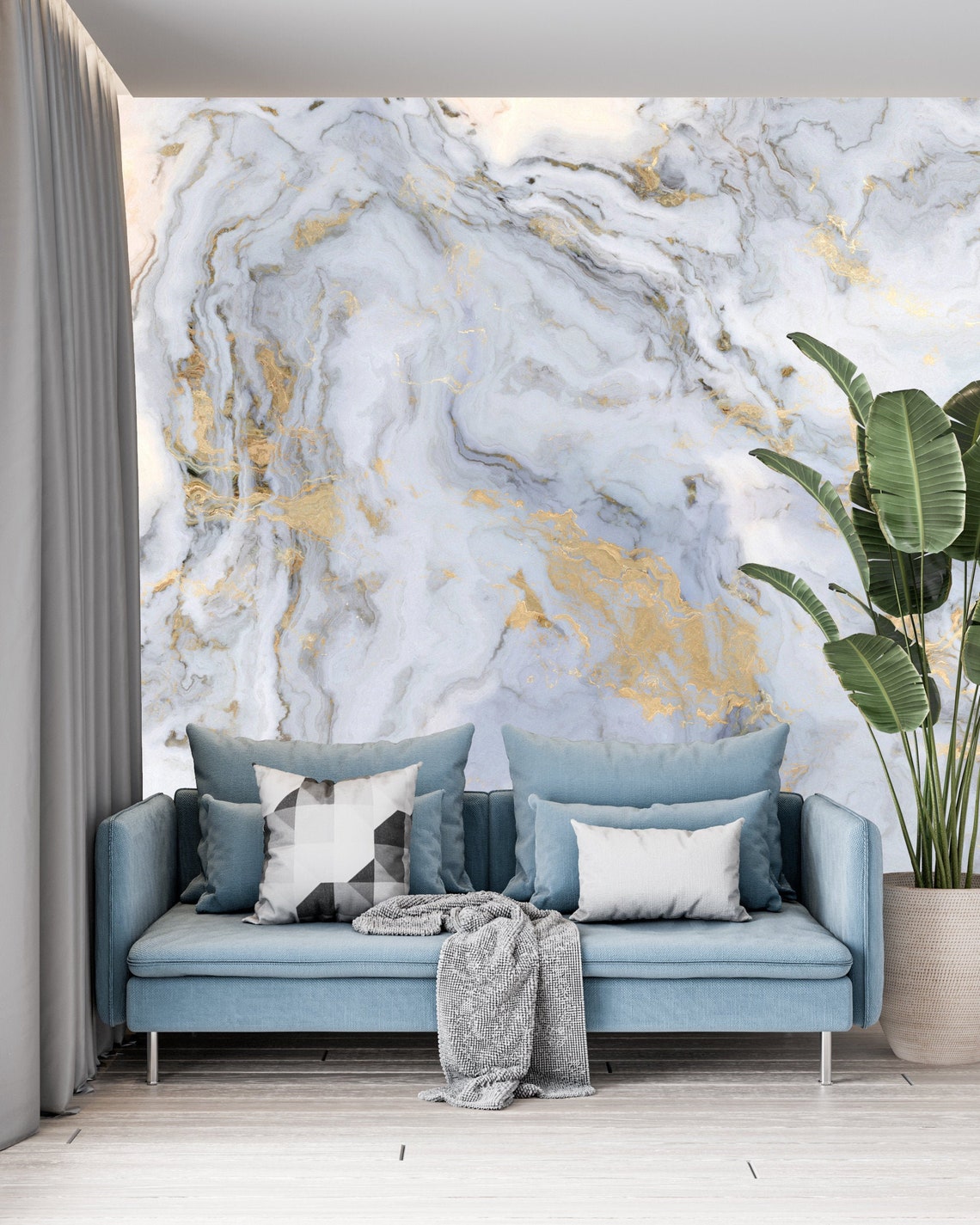 Marble wallpaper Peel and Stick Marble Wall Mural marble Etsy