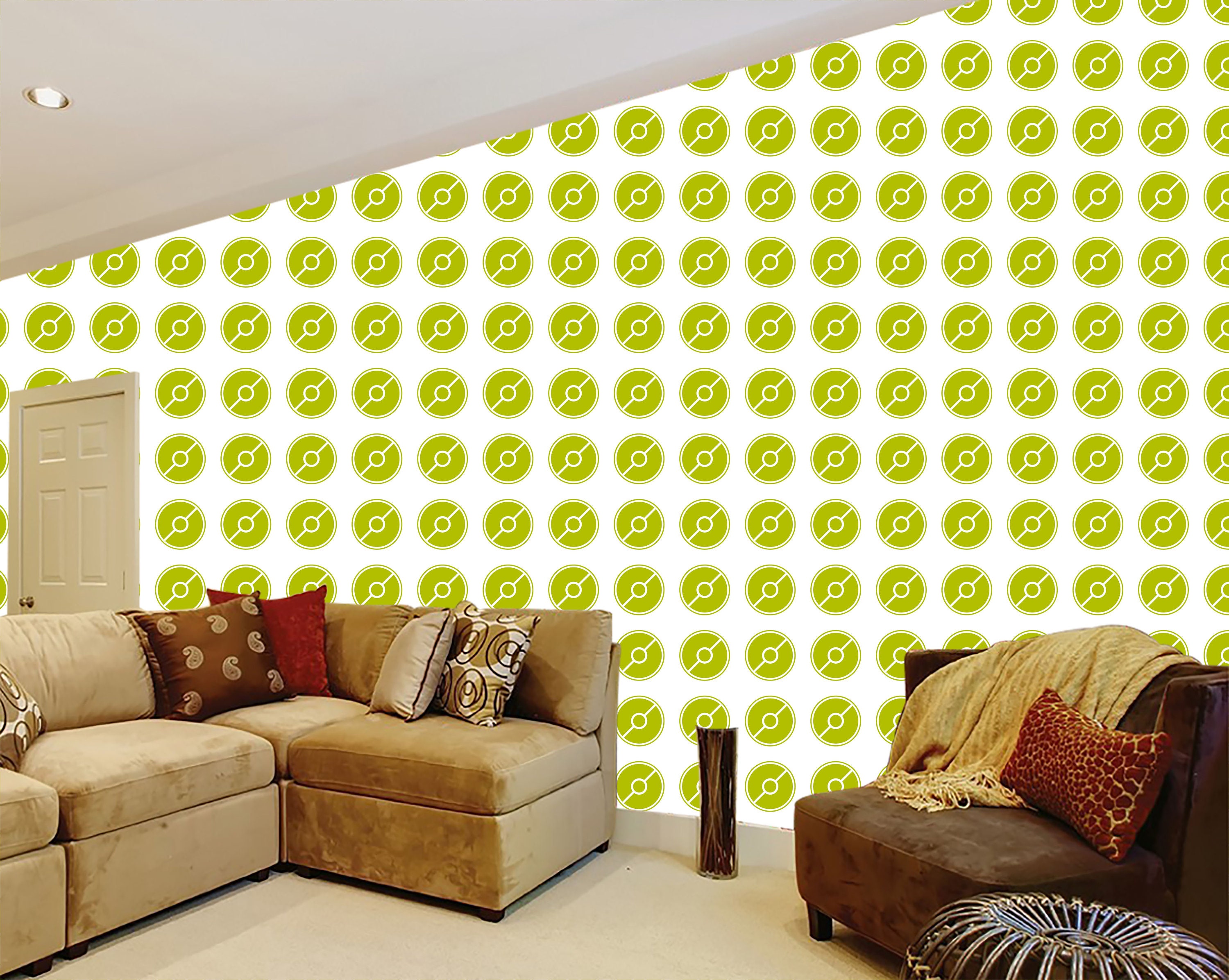 Wall Décor Pokeball cartoon style nursery wall art peel and stick