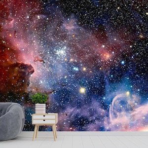 Galaxy Wallpaper Mural: Peel and Stick Space Wall Art