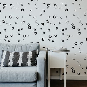 Black Polka Dot Removable Wallpaper: Modern Matte Decor