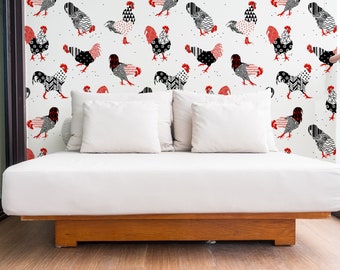 Coqs | Papier peint amovible | Motif #226