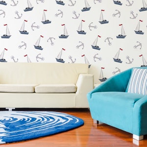 Boats And Anchors | Removable Wallpaper | Pattern #22