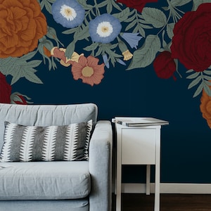 Wallpaper Vintage Roses Mural Removable Floral Pattern #4 Elegant Peel and Stick Wall Decor