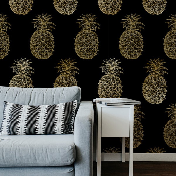 Pineapple Wallpaper - Etsy