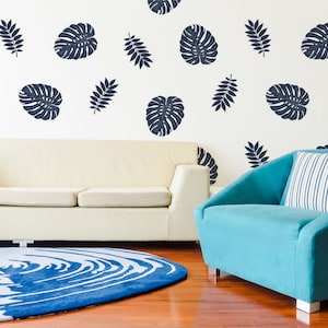 Monstera Blatt Abnehmbare Tapete | Tropisches Dekor, Muster #112, Schälen und aufkleben Wandkunst für Wohnzimmer & Schlafzimmer
