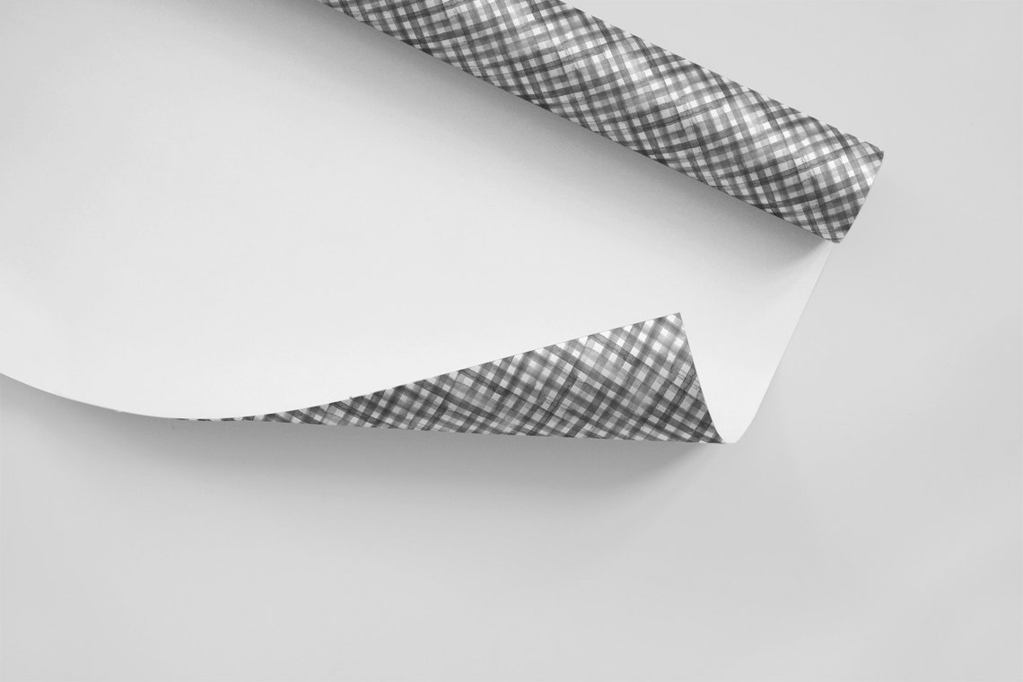 Grey Check Removable Wallpaper Pattern 87 Etsy