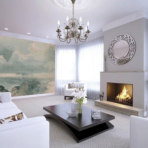 Vintage Clouded Sky Wall Mural - Removable, Self-Adhesive Repositionable Wallpaper for Cozy Home Decor