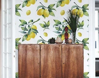 Lemon Grove Hummingbirds Wallpaper - Removable Peel and Stick Decor, Nursery Wall Art, Floral Nature Design, Vibrant Home Accent