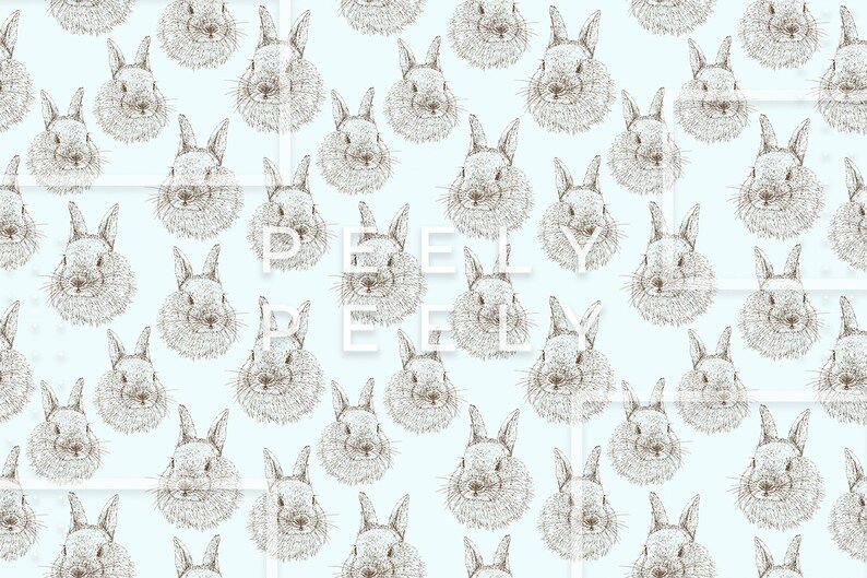 Rabbits, Removable Wallpaper, Pattern #58, Self-adhesive, Renter ...