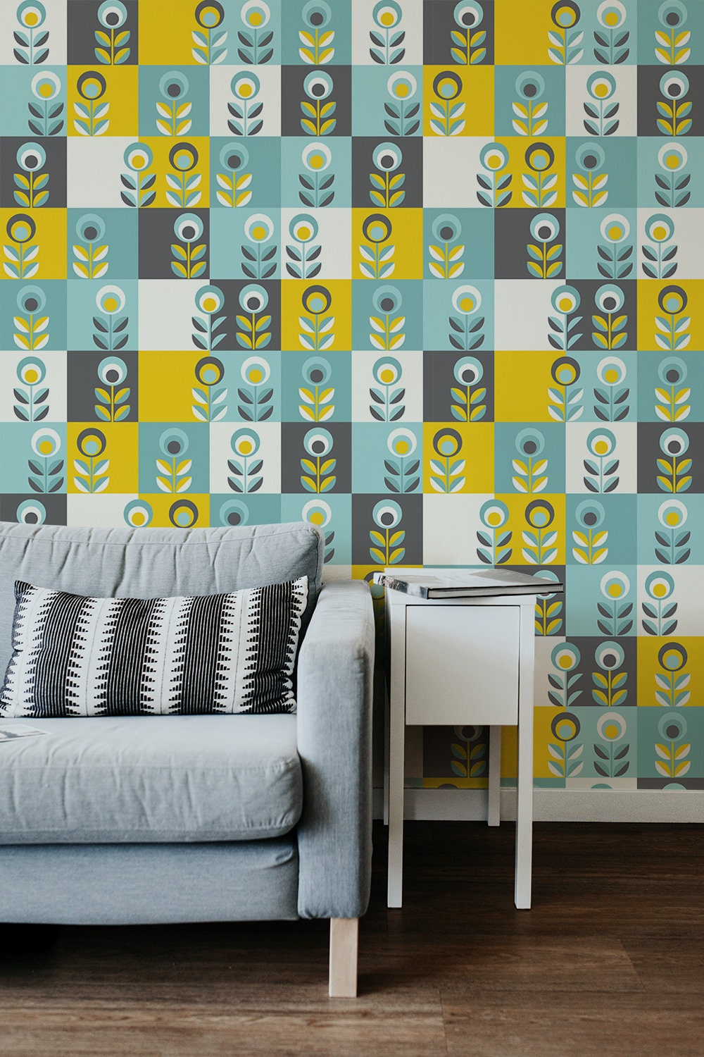 Geometric Floral Removable Wallpaper | Chic Pattern #223 for Modern ...