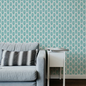 Leaves Removable Wallpaper, Tiny Green Leaf Pattern #243, Peel and Stick Wall Decor for Bedrooms & Living Rooms