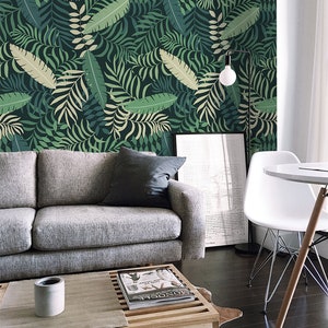 Palm Leaves Removable Wallpaper | Tropical Décor, Pattern #158 for Easy Home Update & Refresh