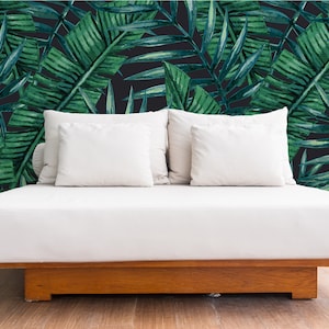 Tropical Palm Leaves Removable Wallpaper | Pattern #238 | Peel & Stick Wall Decor