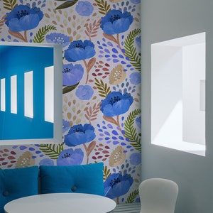 Blue Poppy | Removable Wallpaper | Pattern #18