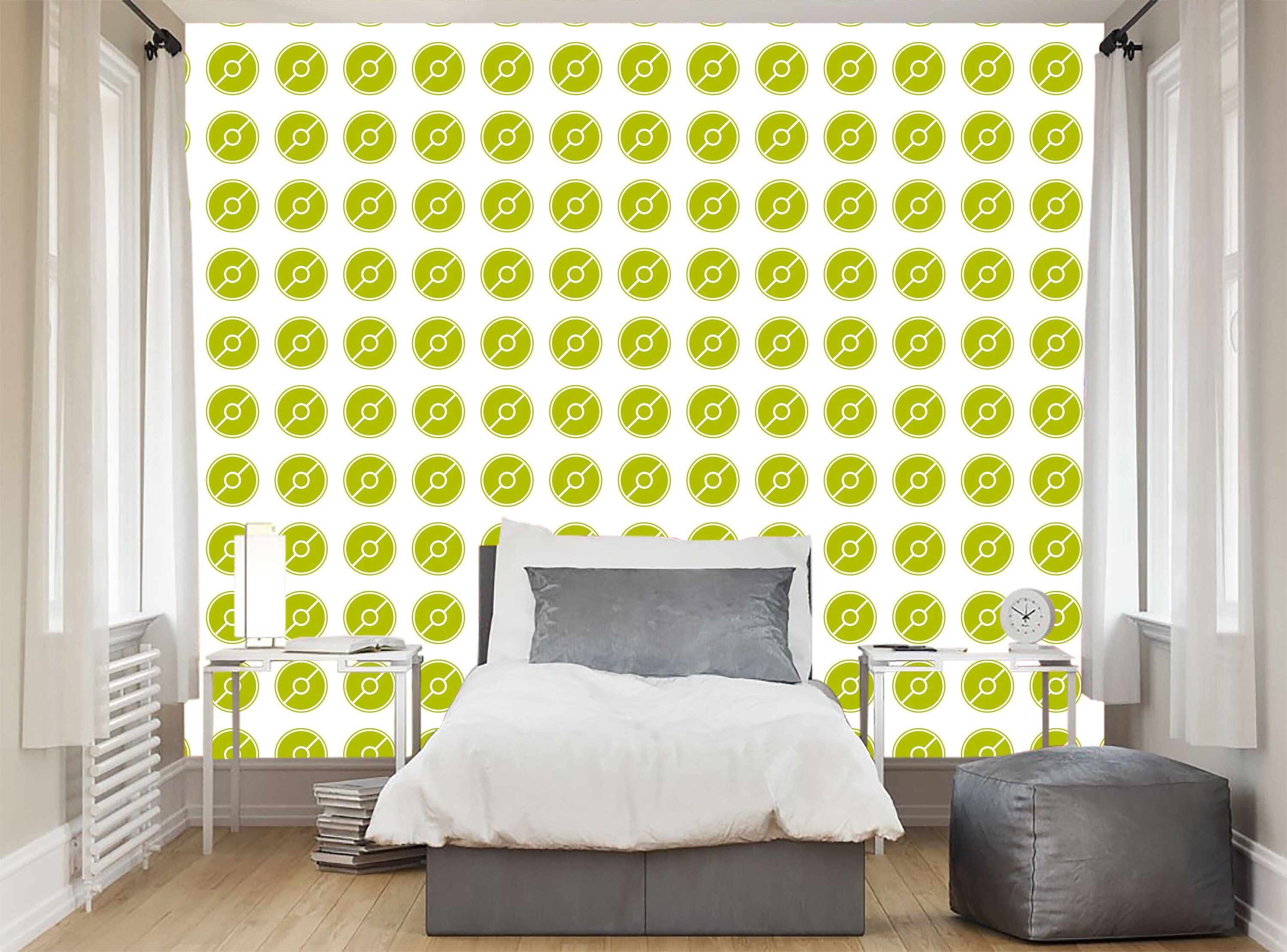 Wall Décor Pokeball cartoon style nursery wall art peel and stick