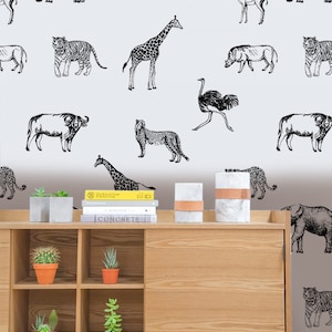 Safari Animals | Removable Wallpaper | Pattern #246