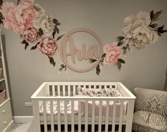 Vinilo decorativo de peonías para pared: Papel pintado floral autoadhesivo (grande, removible) - Tinta ecológica, regalo para jardineros