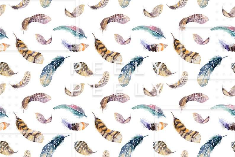 Feathers Removable Wallpaper, Pattern #287 for Stylish Home, Easy to Apply & Remove, Self-Adhesive, Renter Friendly image 3