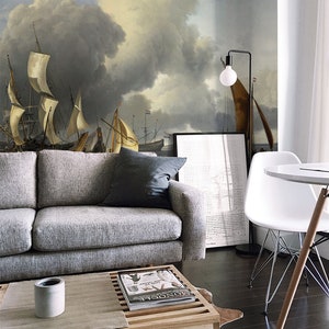 Nautical Ship Removable Wallpaper: Texel Island Seascape Decor