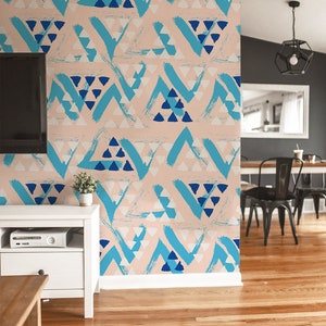 Removable Wallpaper | Hand Drawn Triangles Pattern #275 | Modern Peel & Stick Decor for Easy Home Updates
